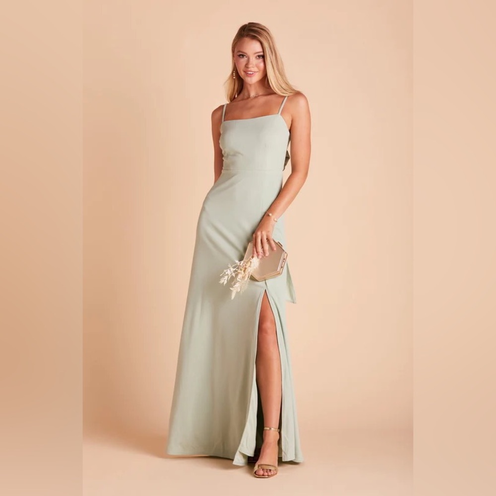 Birdy Grey Crepe Sage Green Dress with slit